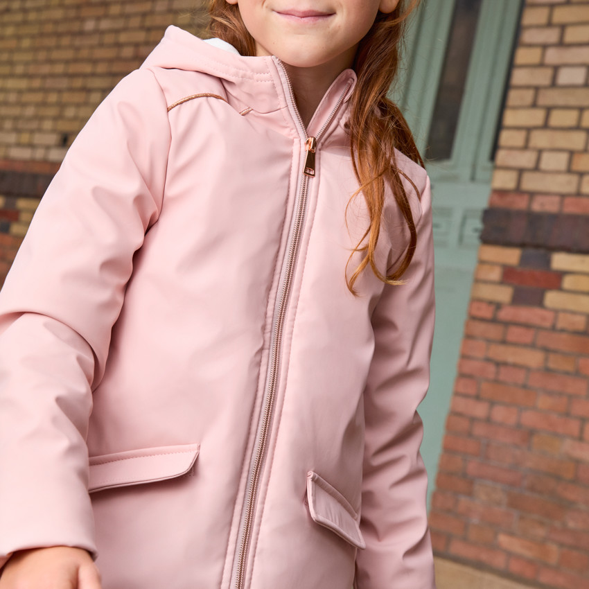 Parka gomme déperlante doublée sherpa pour fille 