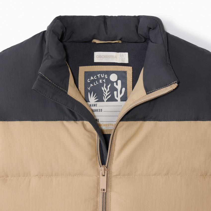 Doudoune sans manches bicolore en toile pour garçon  