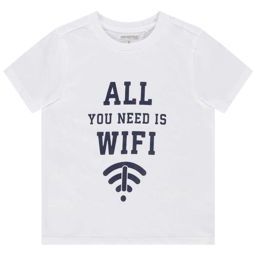 T-shirt manches courtes en coton bio avec message printé 