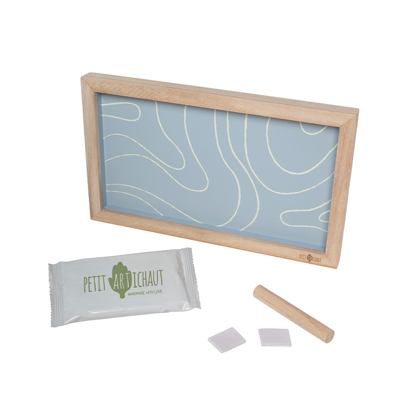 Cadre 2 empreintes et photo Blue Abstrait  