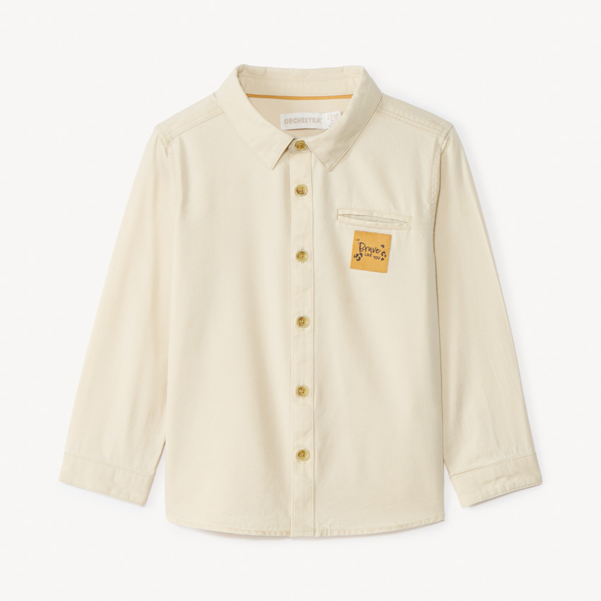Chemise manches longues avec étiquette pour bébé garçon