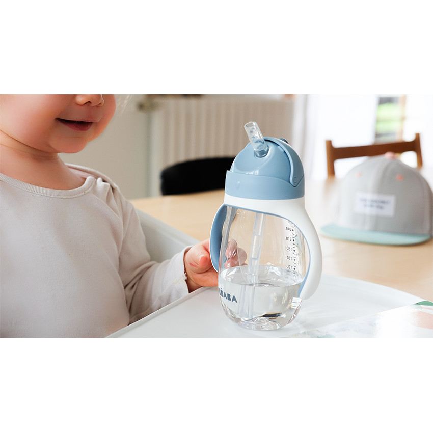 Tasse paille 300 ml - Windy Blue - Bleu (Béaba) - Image 2