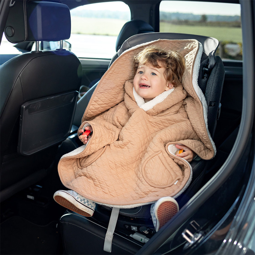 Poncho de voyage 9-36M matelassé et doublé beige 