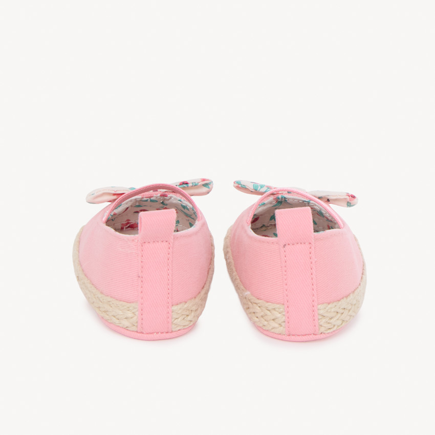 Babies à nœud fleuri et corde tressée pour bébé fille 