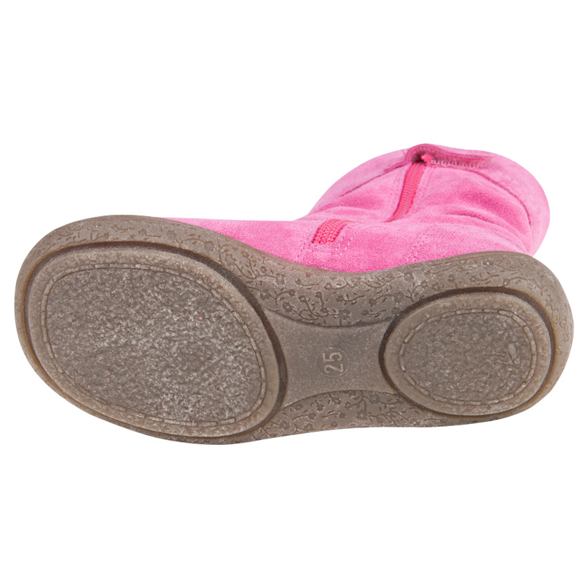 Bottines en cuir suédé avec lanière et fleur fantaisie 