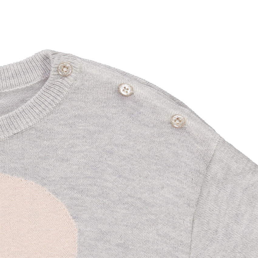 Pull en tricot avec visuel coeur en jacquard pour fille 