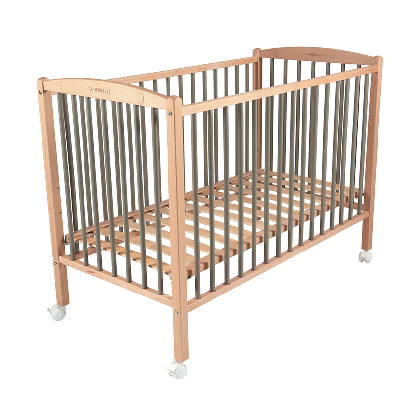 Lit Arthur 60 x 120 cm avec roulettes – Hybride Gris 