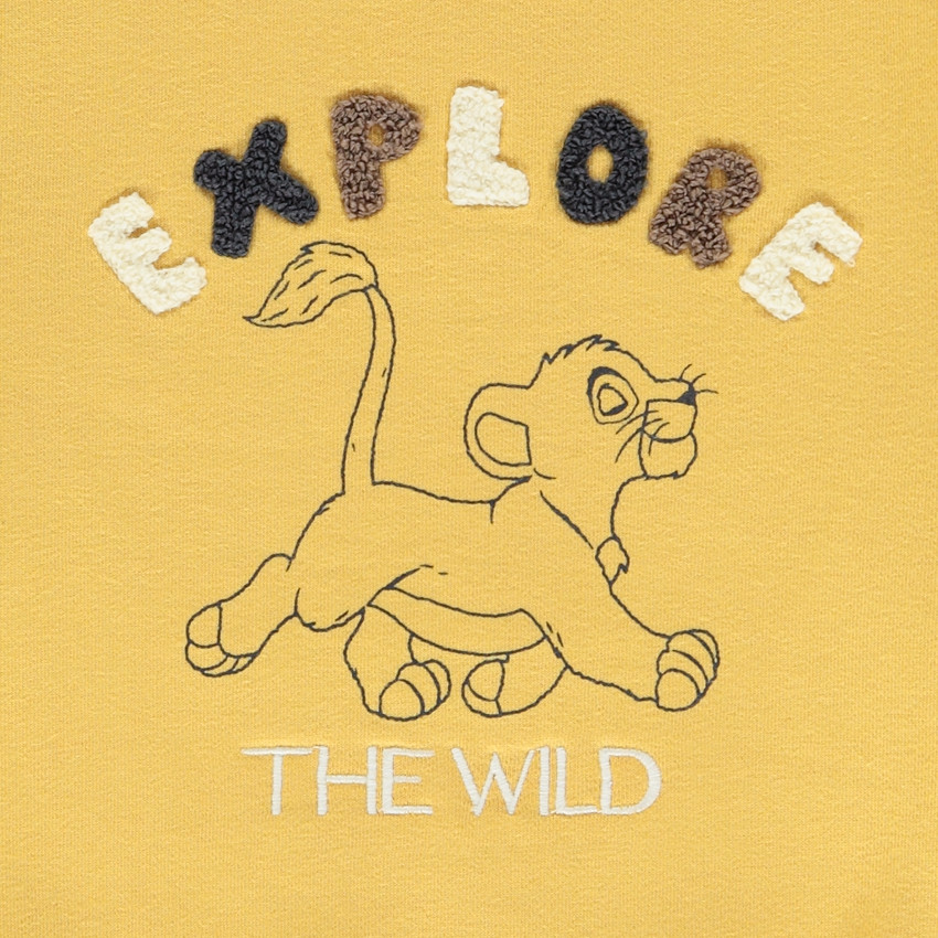 Sweat à broderie bouclette et print Simba Le Roi Lion Disney pour garçon  