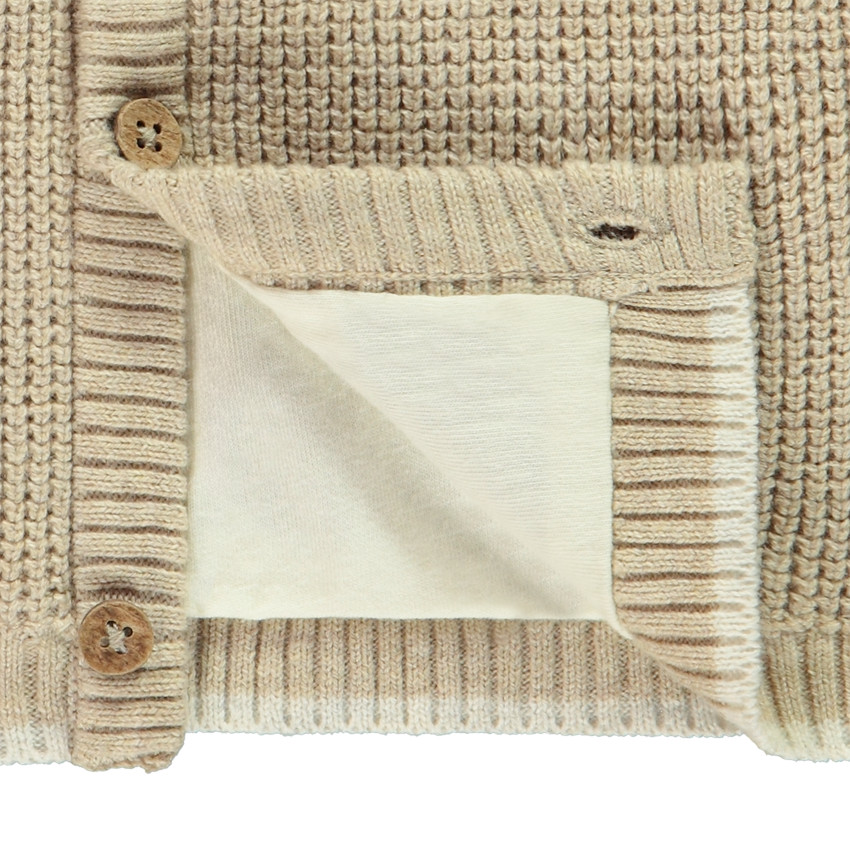 Gilet manches longues en tricot nid d'abeille pour bébé  