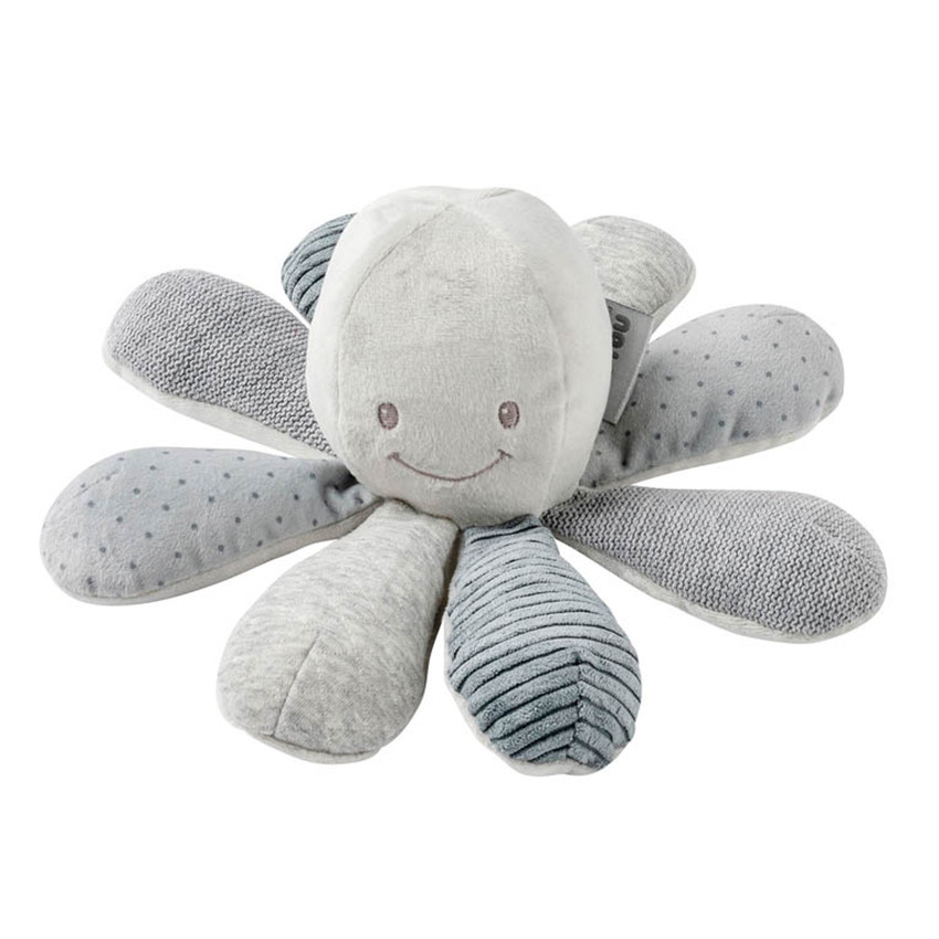 Peluche Poulpe d'activités - Gris Main Peluche Poulpe d'activités - Gris