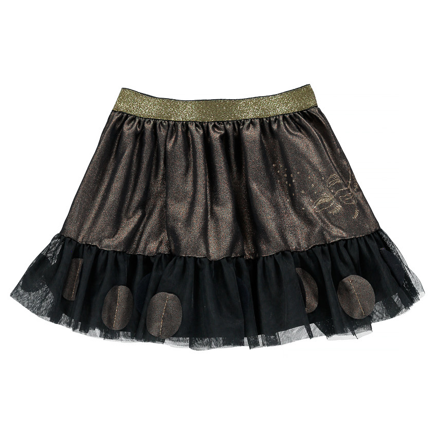 Jupe en tissu irisé et volant en tulle 
