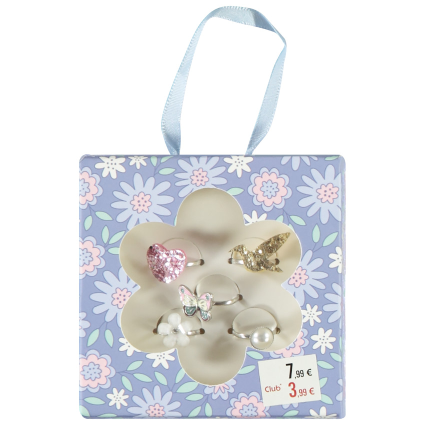 Lot de 5 bagues fantaisies pour fille 