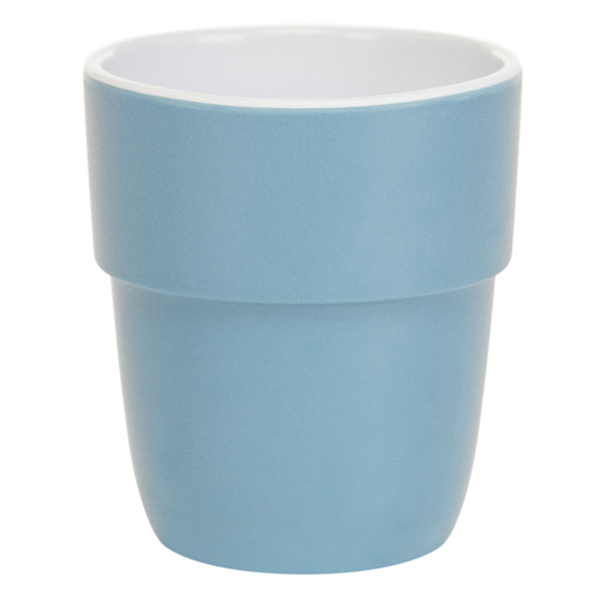 Gobelet en mélamine motif cœurs bleu