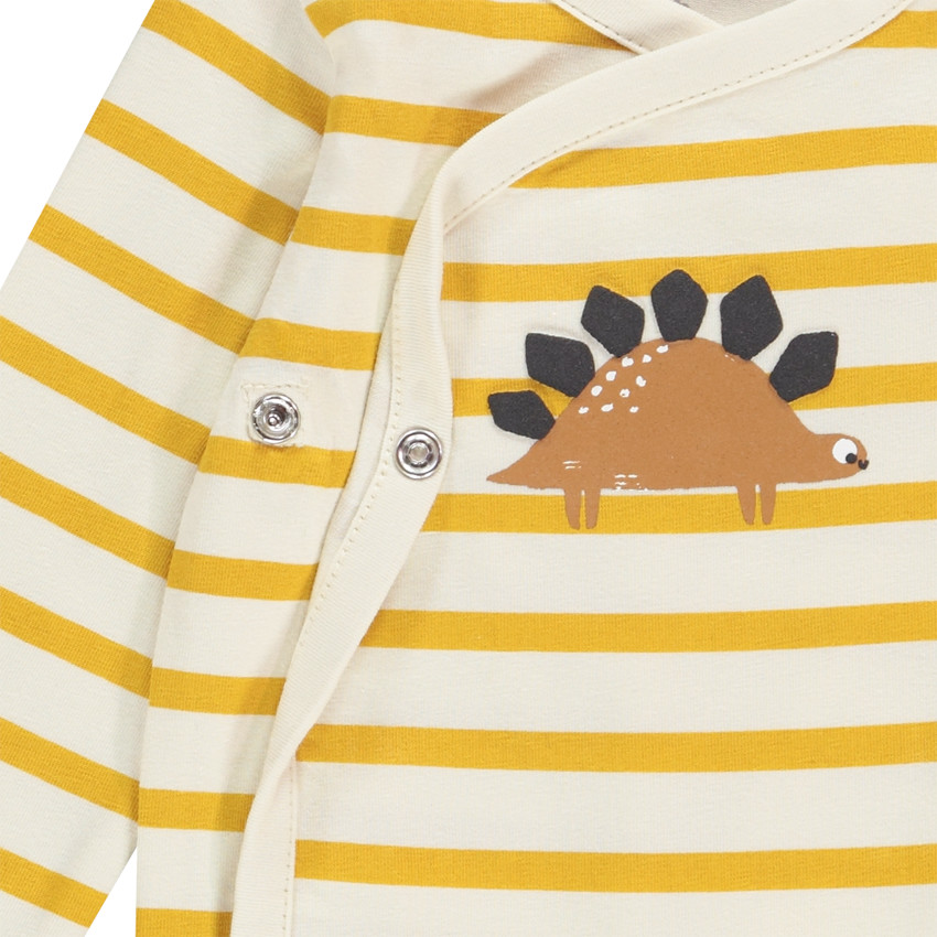 Lot de 5 bodies manches longues en jersey imprimé dinosaures pour bébé garçon Main Lot de 5 bodies manches longues en jersey imprimé dinosaures pour bébé garçon