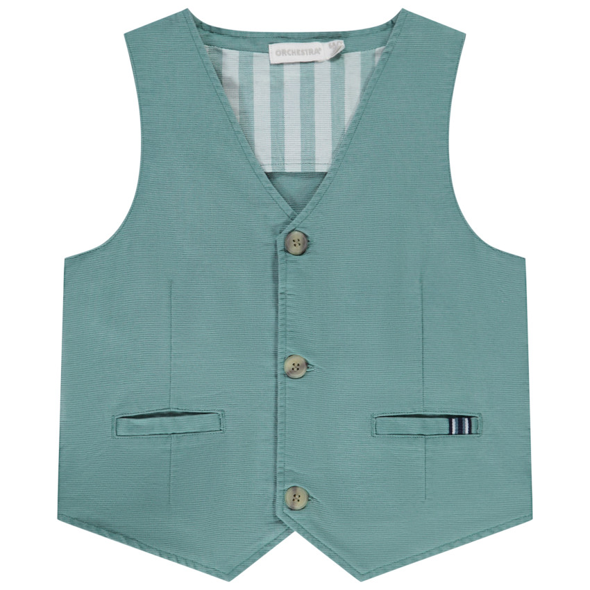 Gilet serveur en coton armuré avec poches pour garçon 