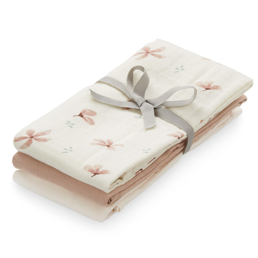 Lot de 3 lange en coton - Windflower cream Main Lot de 3 lange en coton - Windflower cream