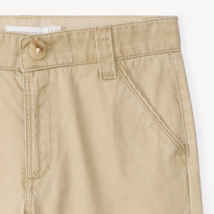 Bermuda uni en toile pour garçon 