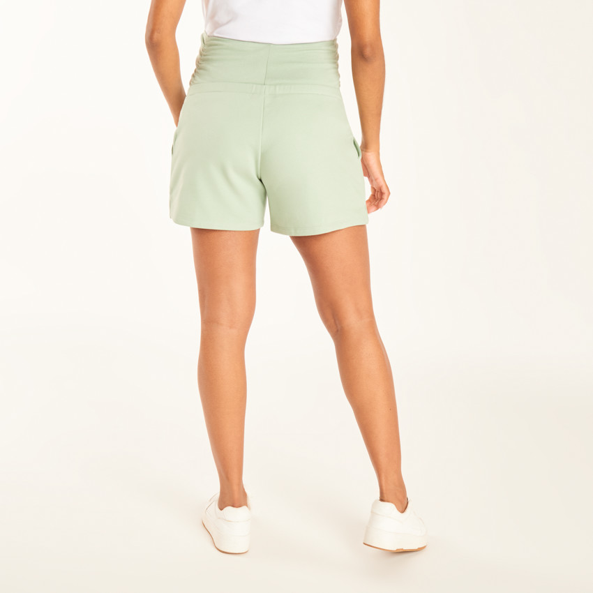 Short en molleton de grossesse avec bandeau haut uni 