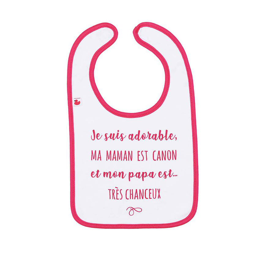 Bavoir "Je suis adorable, maman est canon..." Main Bavoir "Je suis adorable, maman est canon..."