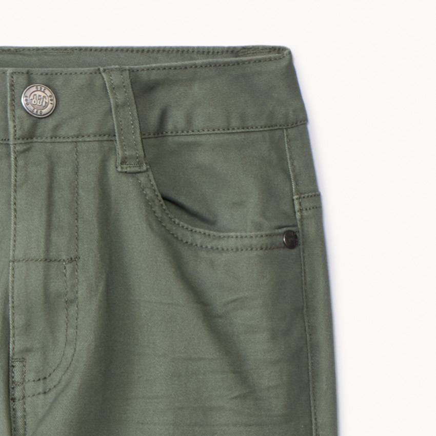 Pantalon en twill uni effet froissé pour garçon 