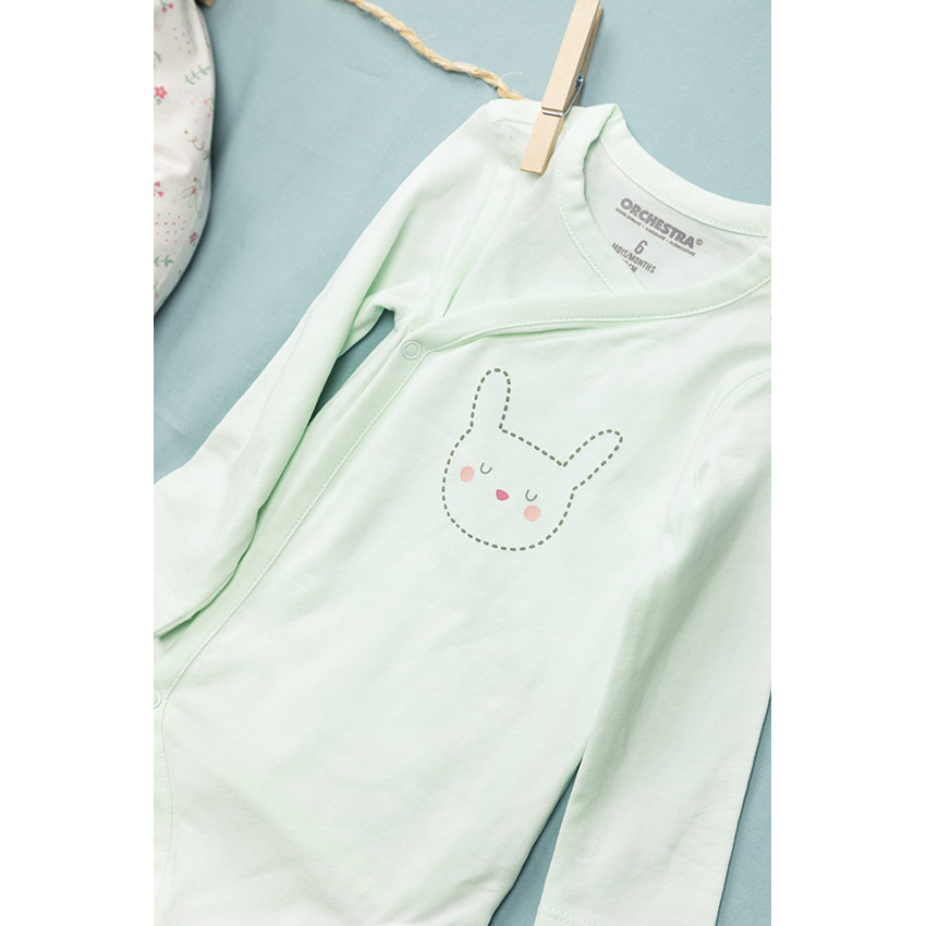 Lot de 5 bodies manches longues imprimé lapin 