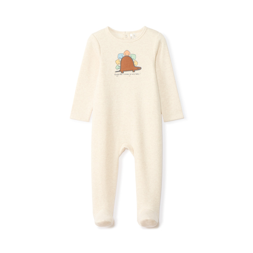 Dors-bien en velours dinosaure fantaisie pour bébé garçon avec ouvertures différentes selon l'âge  