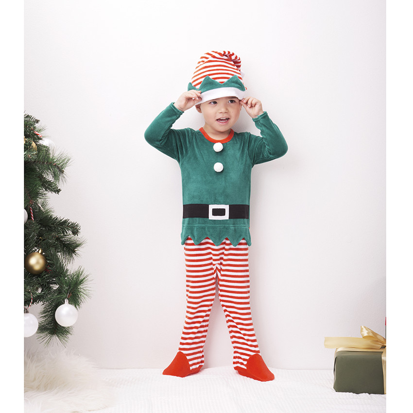 Pyjama de Noël avec chapeau pour enfants, vêtements de nuit Elf Santa  Claus, vêtements de nuit pour tout-petits, cadeau de nouvel an, garçons et  filles, 2-14 ans - AliExpress