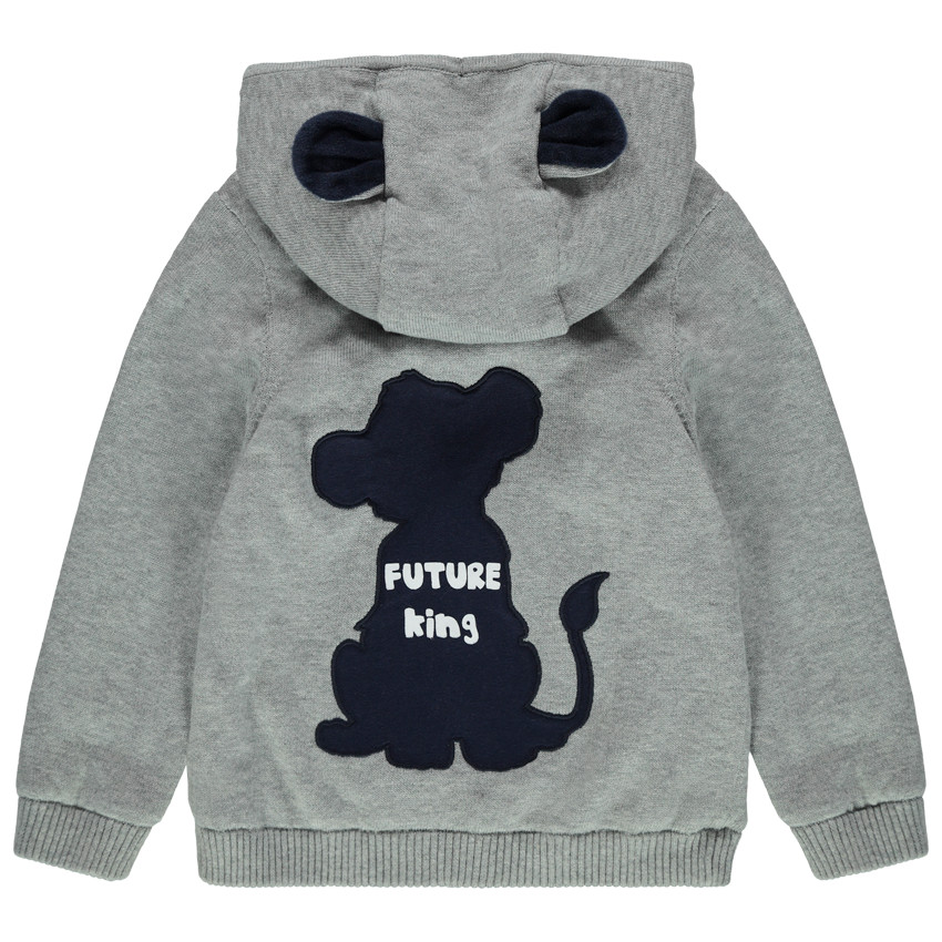 Gilet en molleton à capuche print empreinte et Simba Disney au dos 