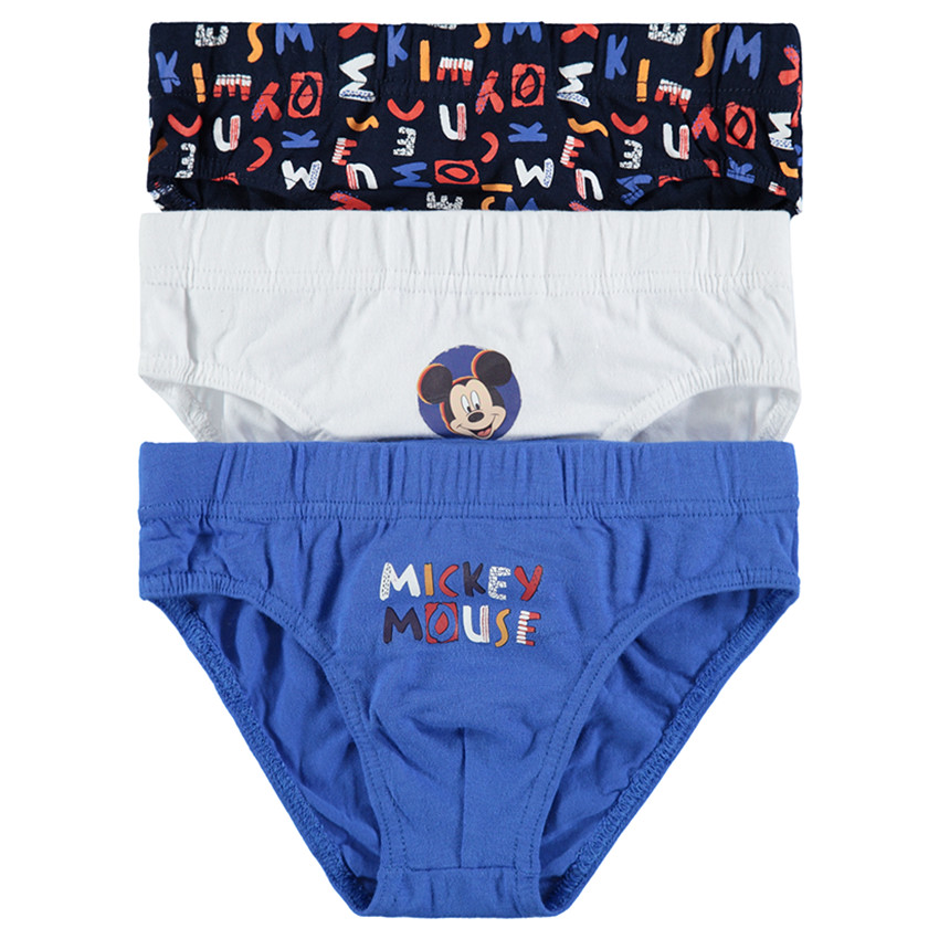 Lot de 3 slips en coton print Mickey Disney 