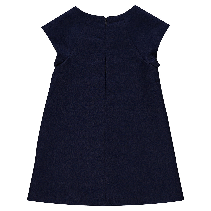 Robe en jacquard et jersey avec print et broderie 