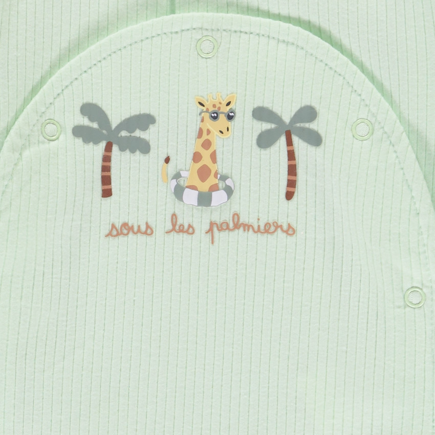 Dors-bien côtelé prints girafe/palmiers pour bébé garçon 