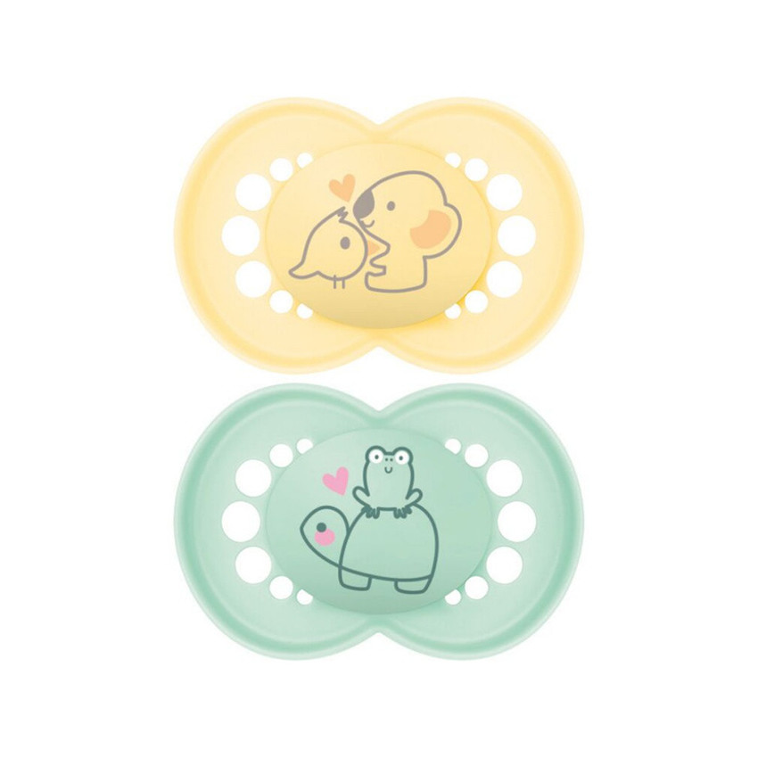 Lot de 2 sucettes silicone Original 18M+ nature (modèle aléatoire) 