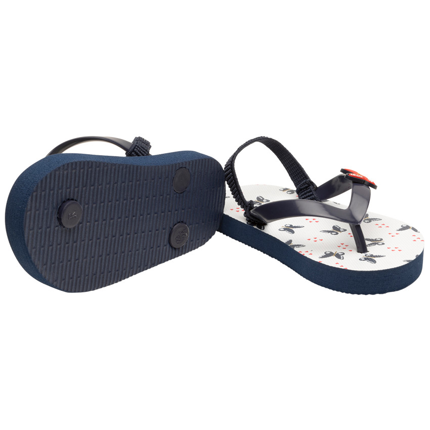 Tongs imprimé et badge papillons pour bébé fille 