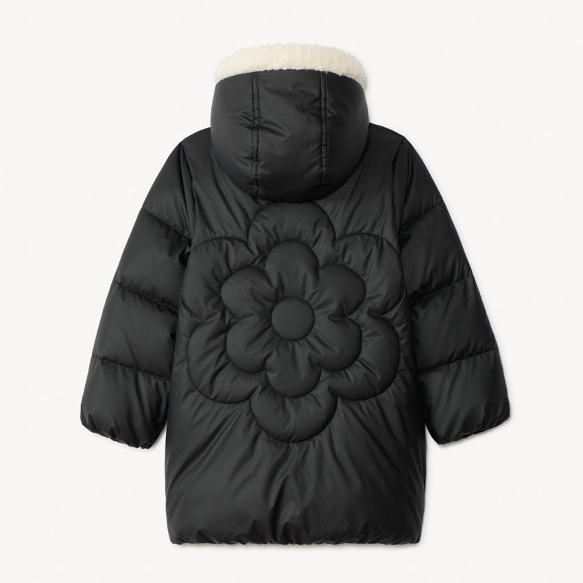Doudoune en toile doublée avec fleur matelassée pour fille 