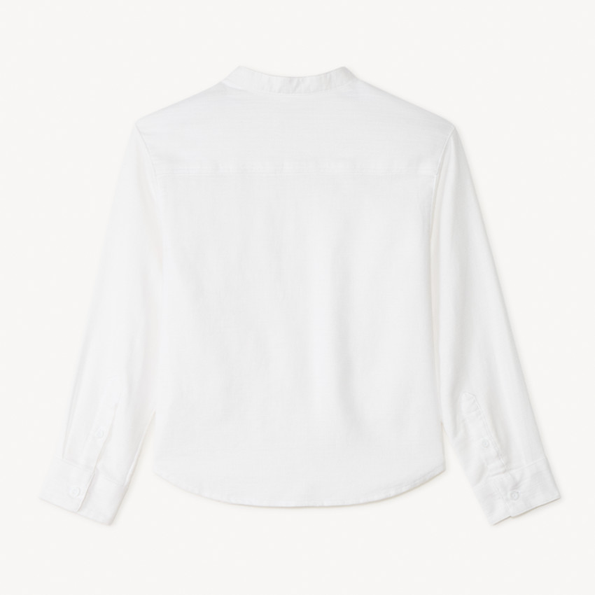 Chemise manches longues à col mao pour garçon 