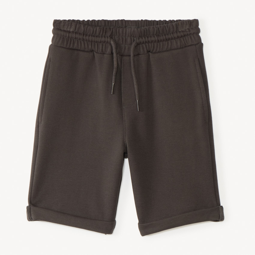 Bermuda en molleton piqué uni pour garçon