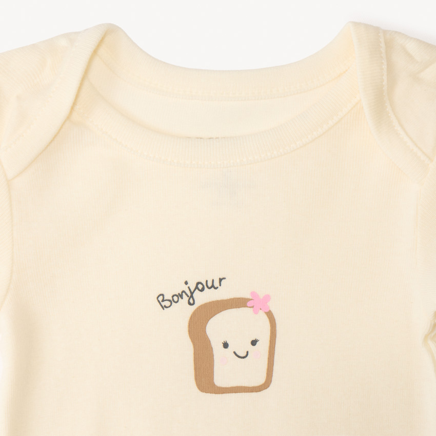Lot de 7 bodies manches courtes print petit-déjeuner pour bébé fille 