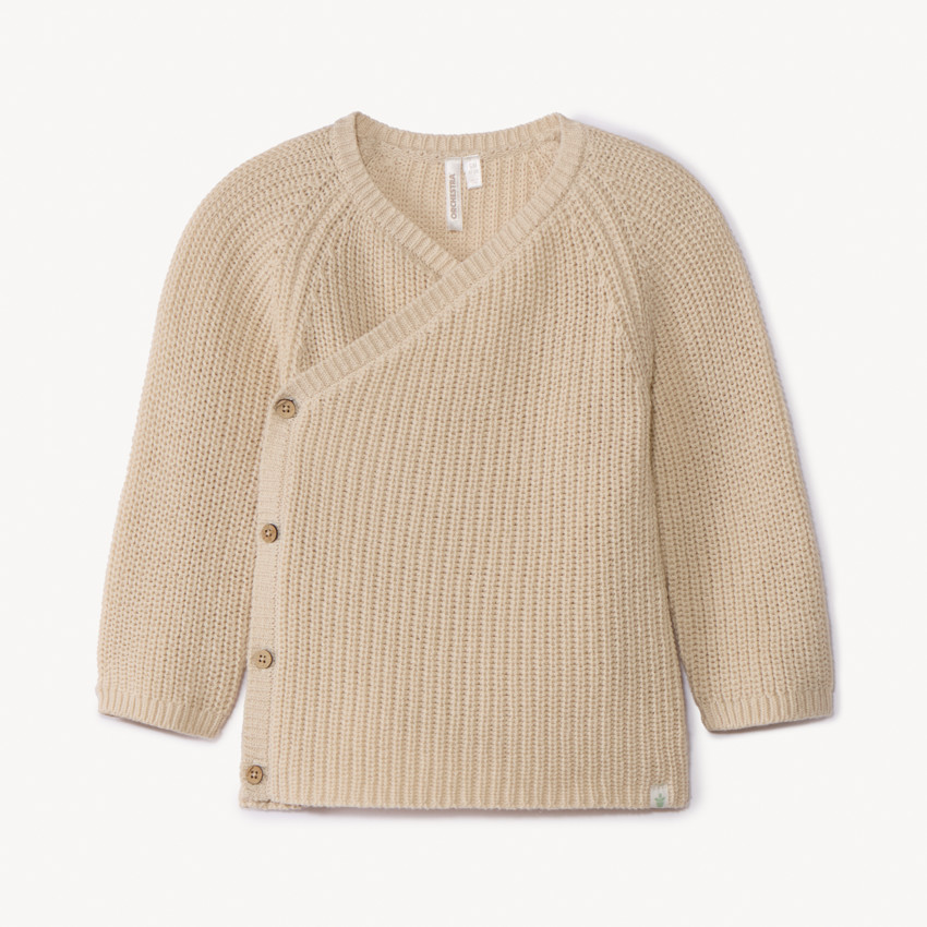 Gilet en tricot perlé uni pour bébé