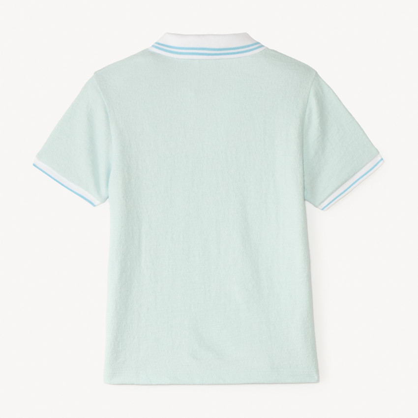 Polo manches courtes en maille fantaisie uni pour garçon 