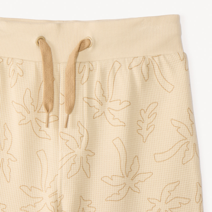 Ensemble 2 pièces t-shirt + short en nid d’abeille imprimé palmiers pour garçon 