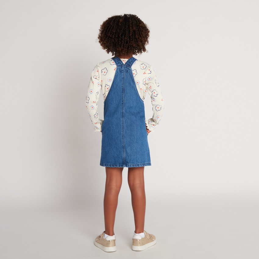 Robe salopette en denim pour fille  
