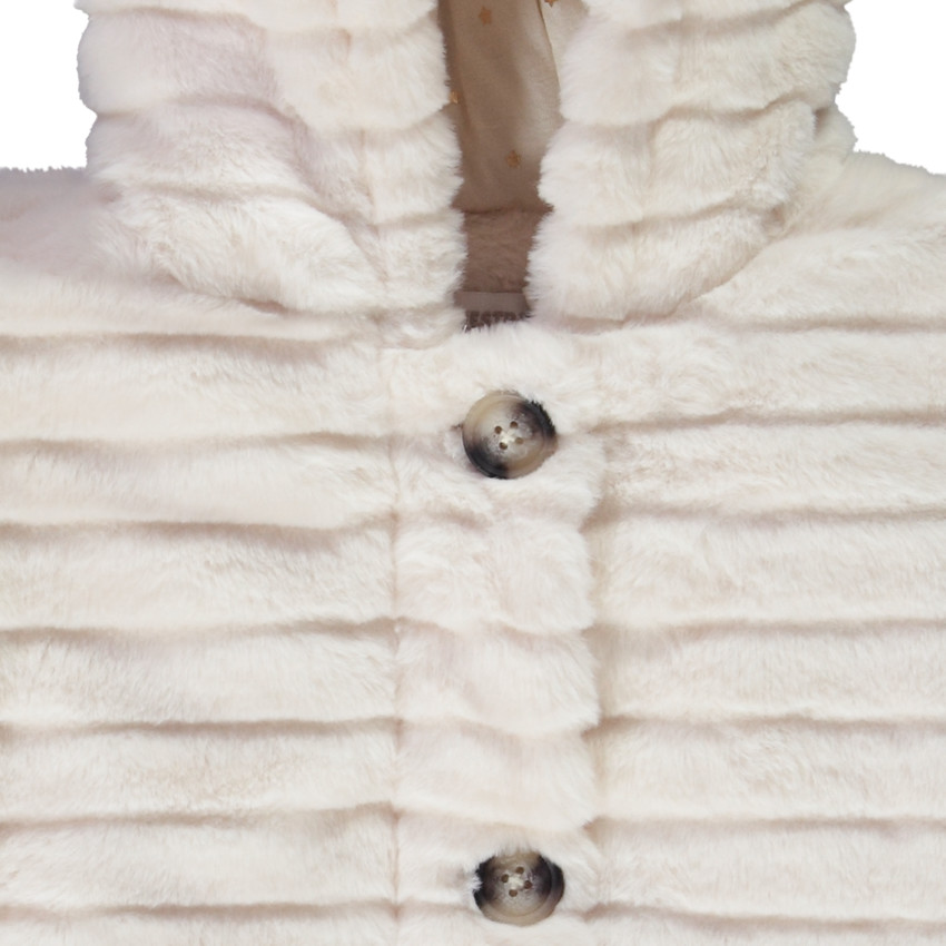 Manteau à capuche en fausse fourrure pour fille 