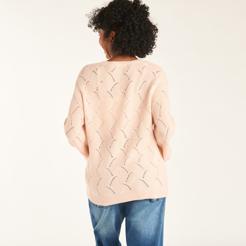 Pull manches longues en tricot torsadé pour femme 
