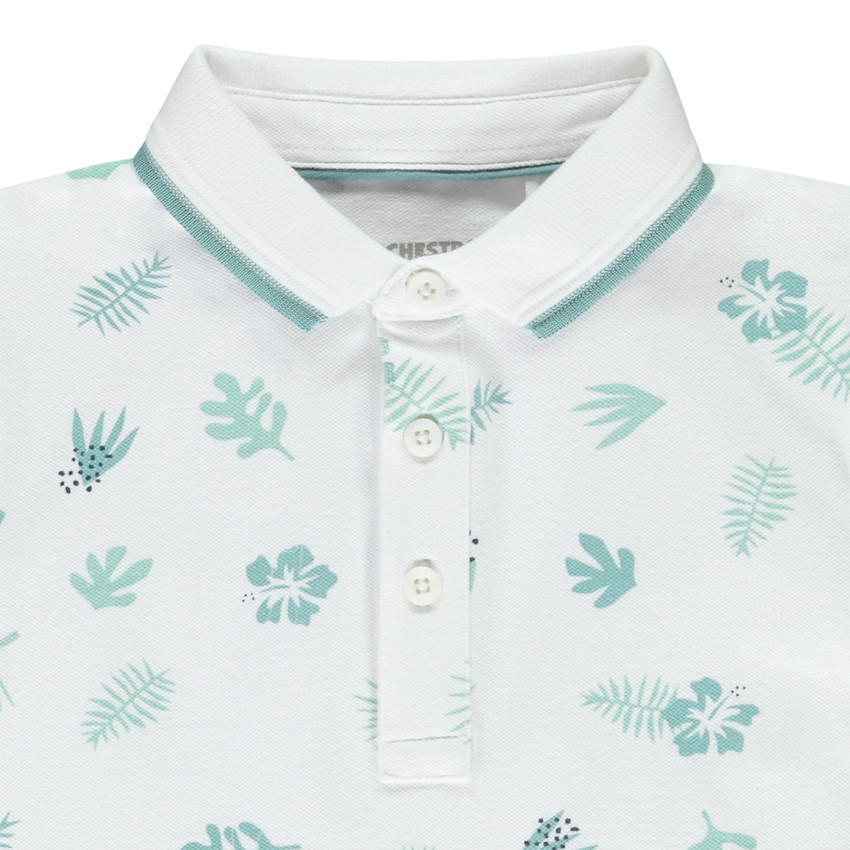 Polo manches courtes imprimé feuilles pour garçon  