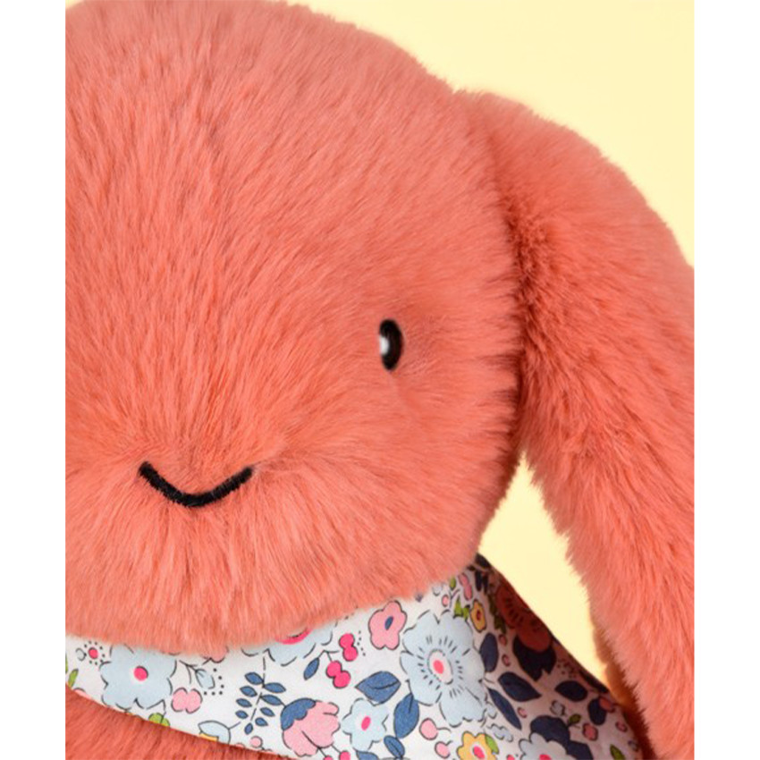 Peluche Lapin Fleurette 35cm Terracotta 