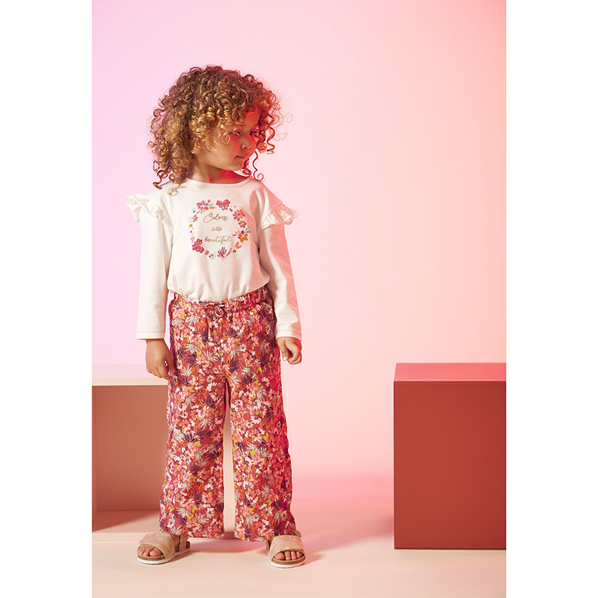 Pantalon fluide imprimé fleuri pour bébé fille 