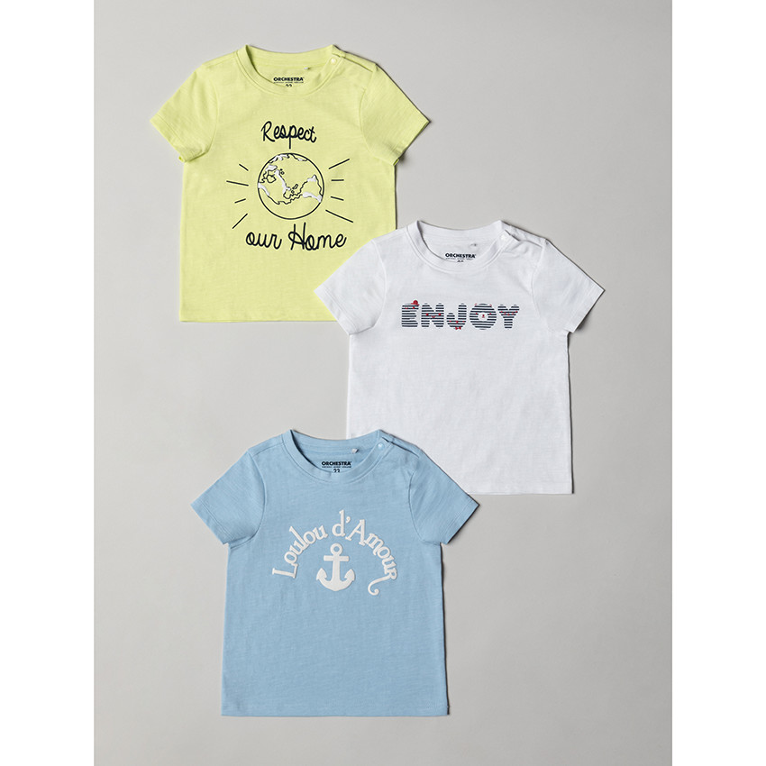 T-shirt manches courtes en coton à message printé 