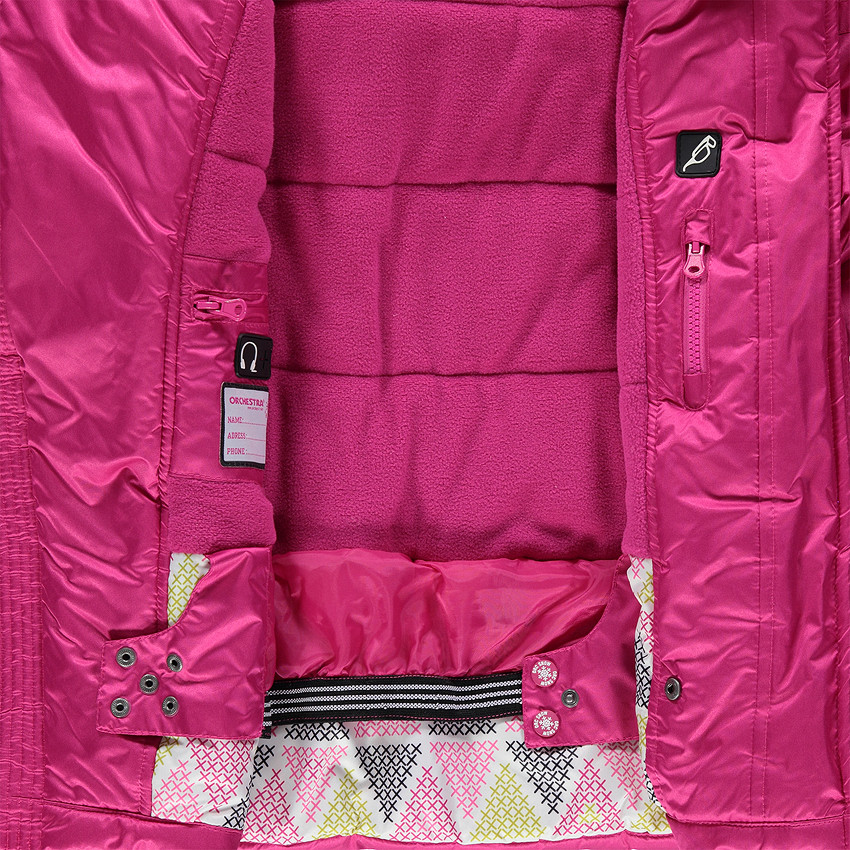 Junior - Blouson de ski effet satiné doublé micropolaire à capuche amovible 