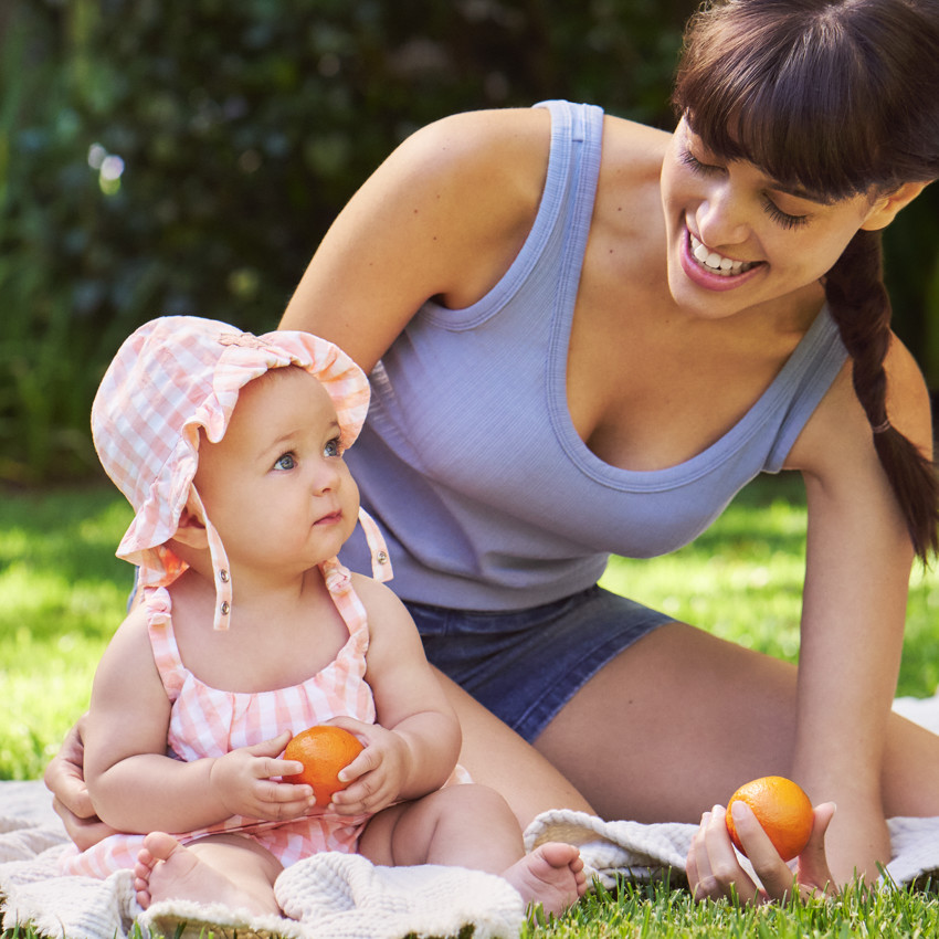 Charlotte en vichy patch étoile de mer pour bébé fille 