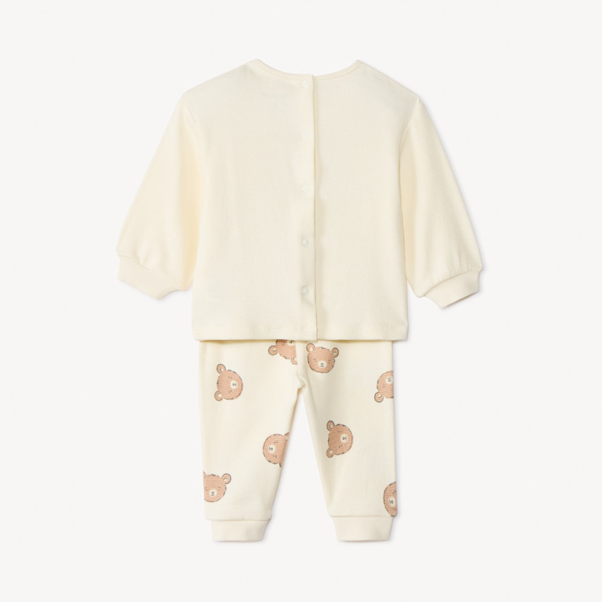 Ensemble jogging oursons en nid d'abeille pour bébé 